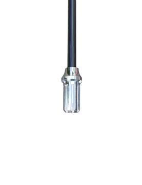 Hampe javelot 2m20 unie blanche ferrule crantée