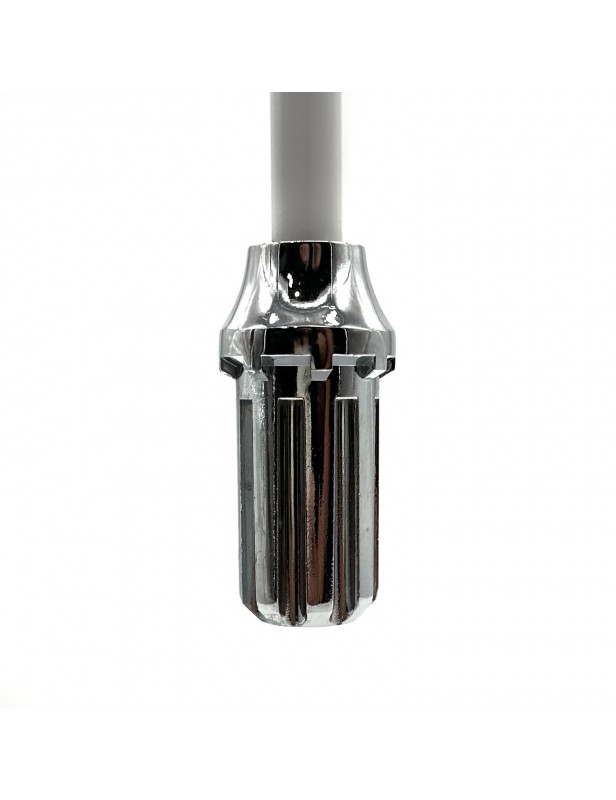 Hampe standard 3m unie blanche ferrule crantée